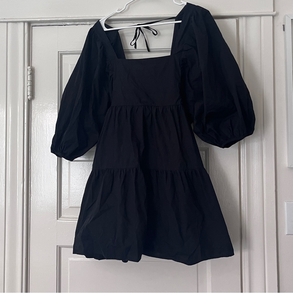 Black a new day puff sleeve mini dress